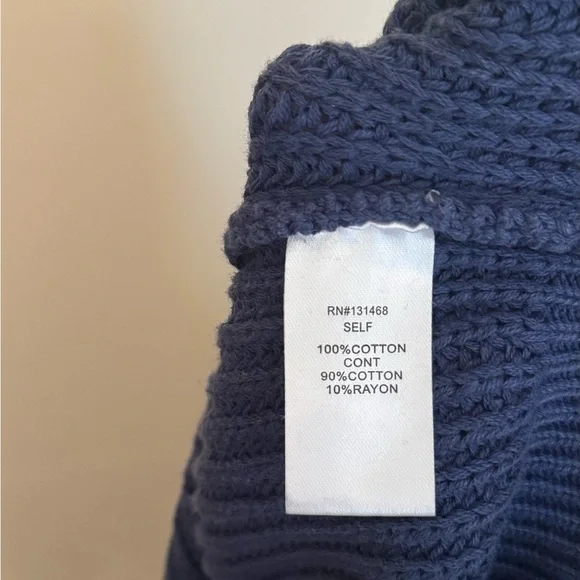 Fate Blue Knit Sweater Chambray Embroidered Puff Sleeves Women’s Medium FW4305 - Picture 5 of 5